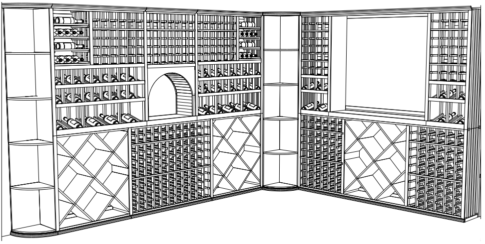 Blueprint of Custom Wine Cellar